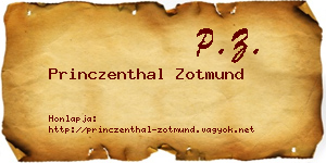 Princzenthal Zotmund névjegykártya